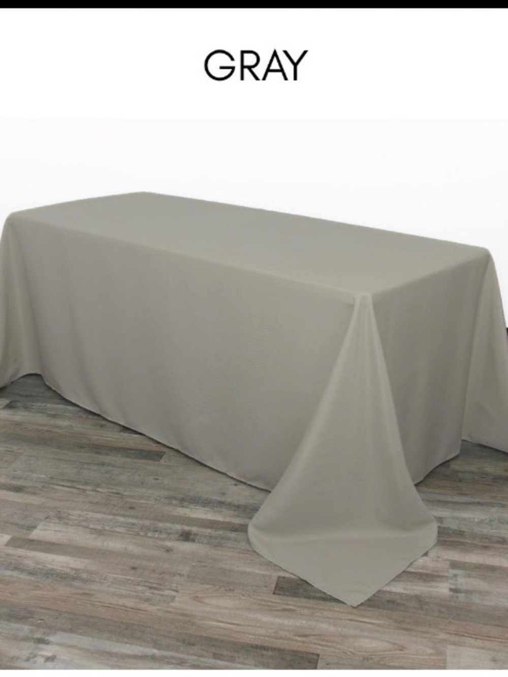 Polyester 90 x 132 Inch gray rectangular tablecloths